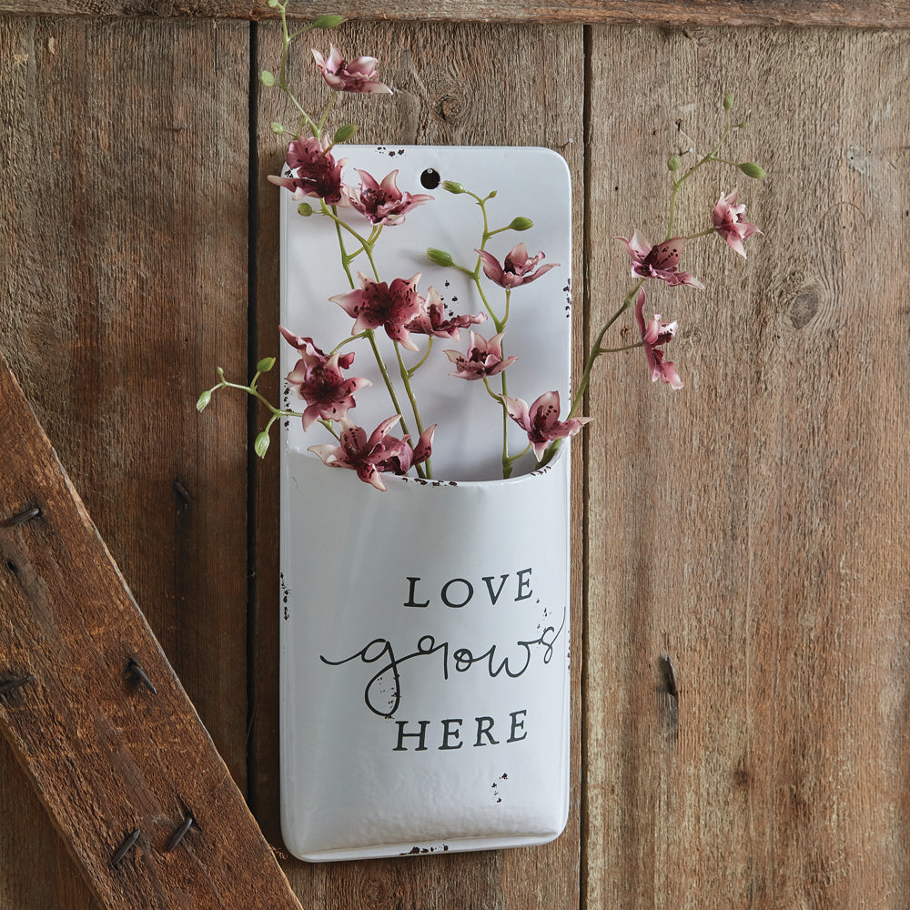Love Grows Here Wall Pocket - River Chic Designs
