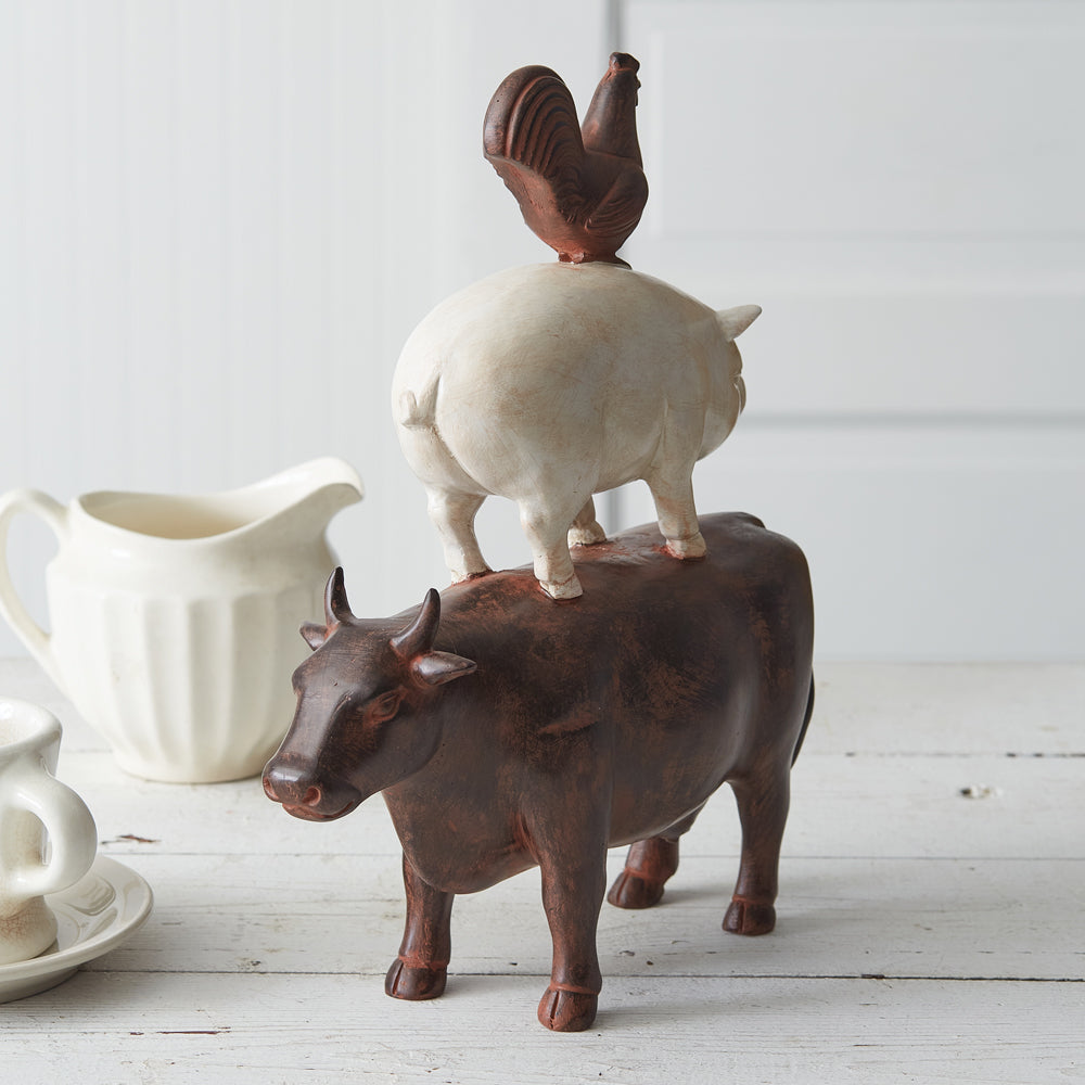Stacked Animals Ranch Figurine - River Chic Designs
