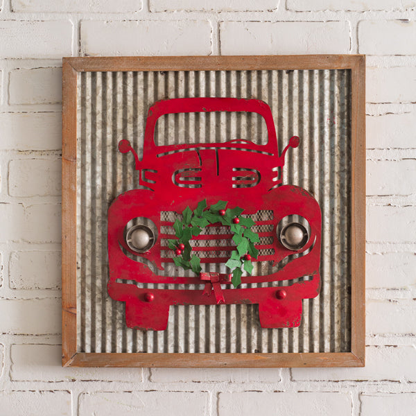 Red Truck Metal Wall Sign - River Chic Designs
