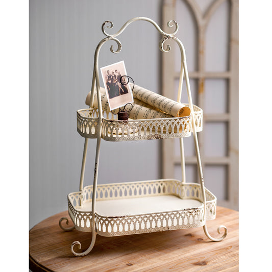 Two-Tier Chantilly Tray - River Chic Designs