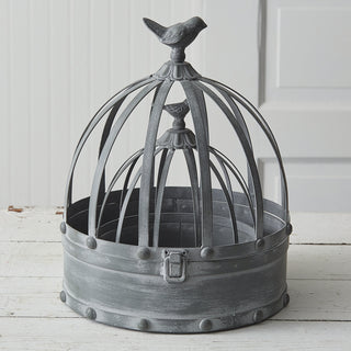 Set of Two Metal Cloches with Birds - River Chic Designs