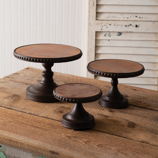 Set of Three Round Dessert Stands