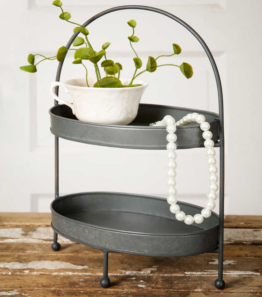 Two-Tier Metal Tray - River Chic Designs