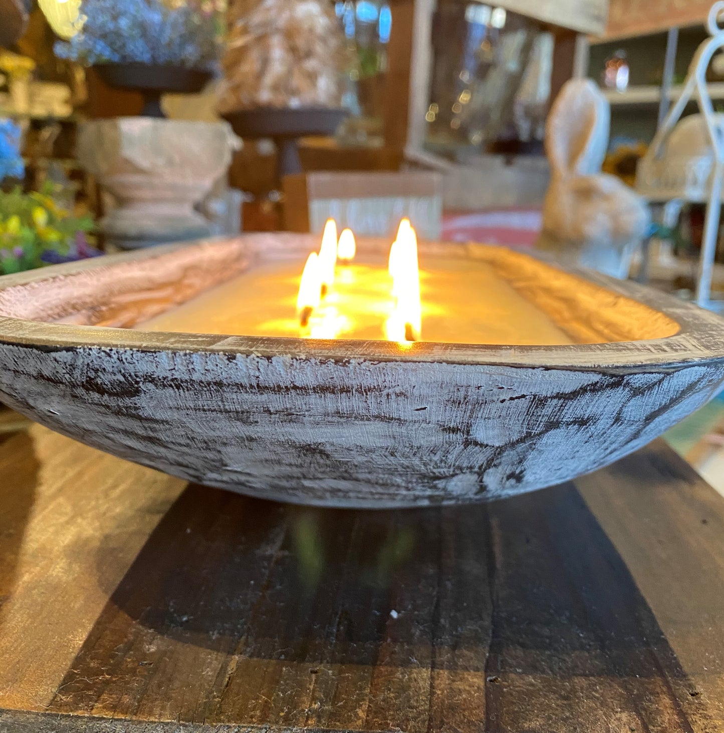 River Chic Candles - 2 Wick Small Mini - Indy Dough Bowl Candle - Barn Wood  Brown