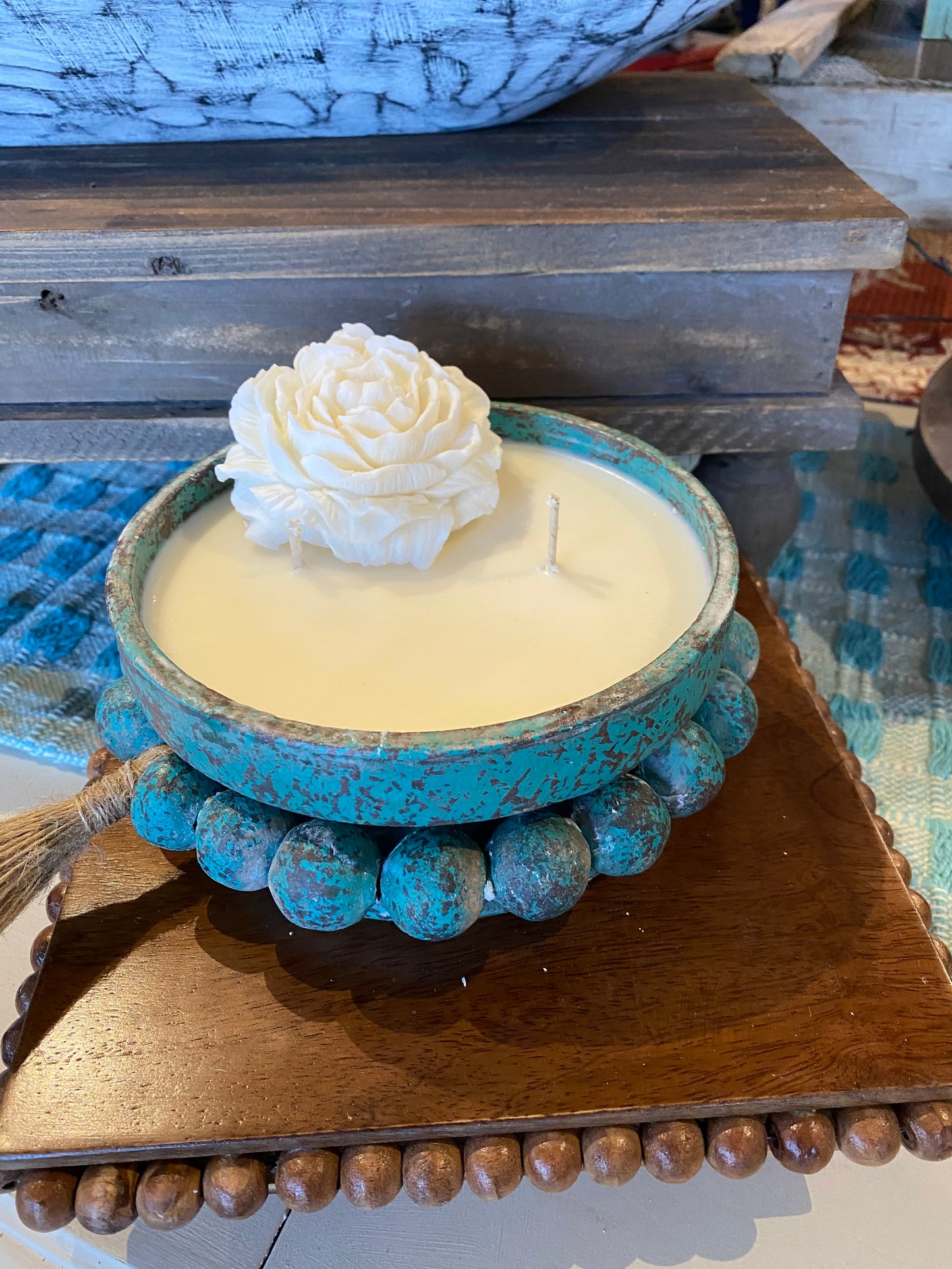 Beadz Bowl - Candle - Sea Glass - River Chic Designs