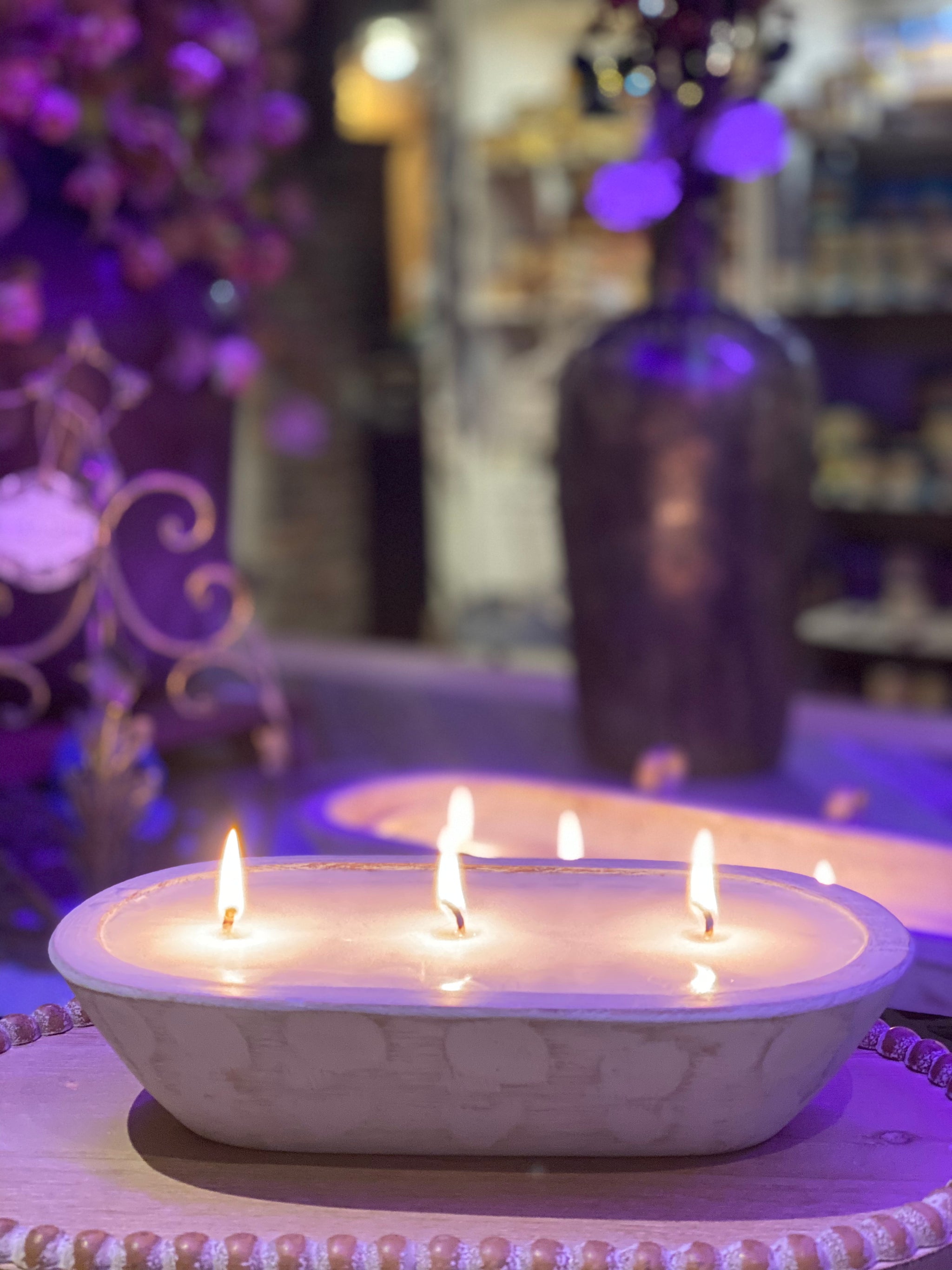 River Chic Candles 3 Wick Indy Dough Bowl Candle White Wash White