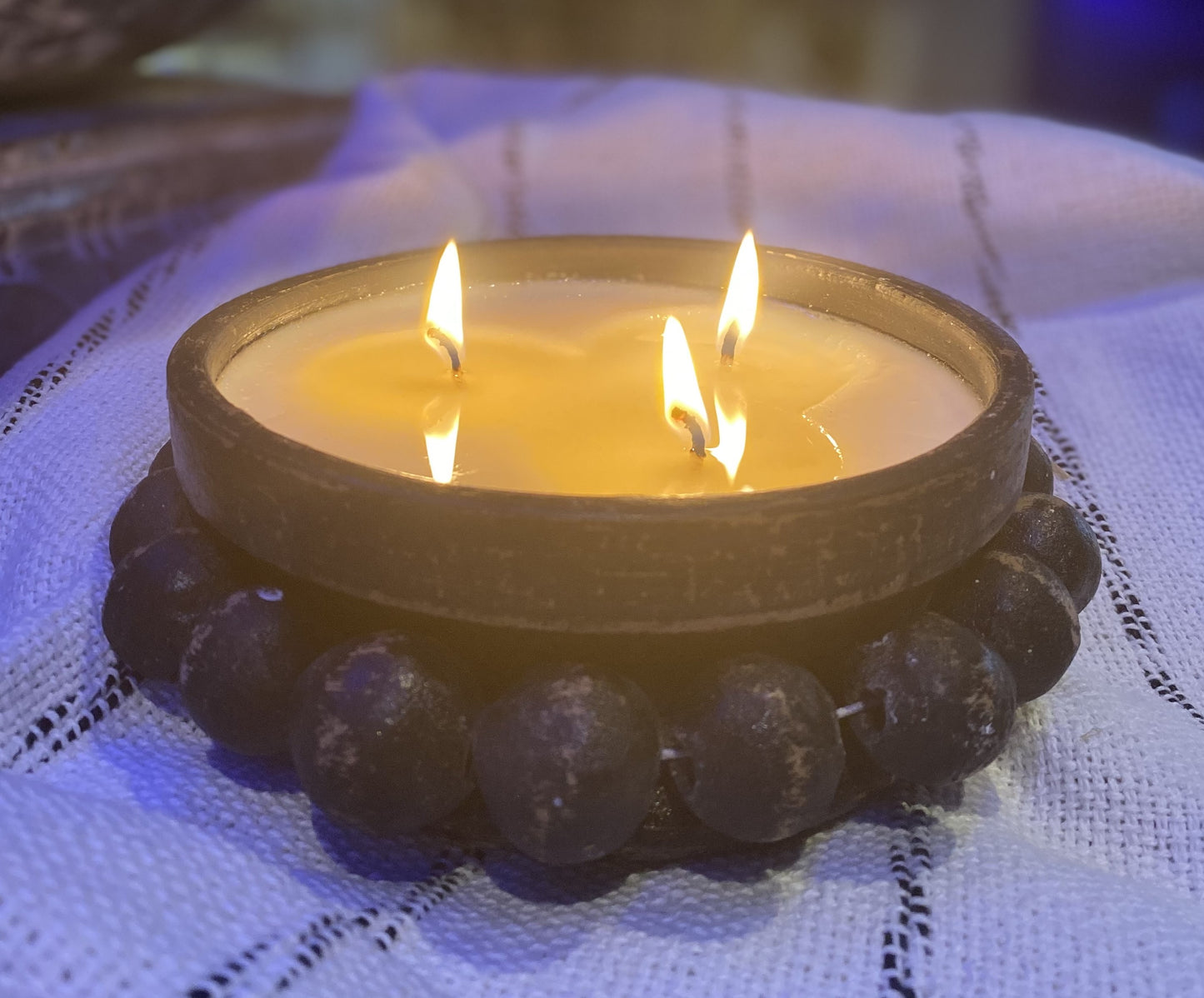 Beadz Bowl - Candle - Charcoal Black
