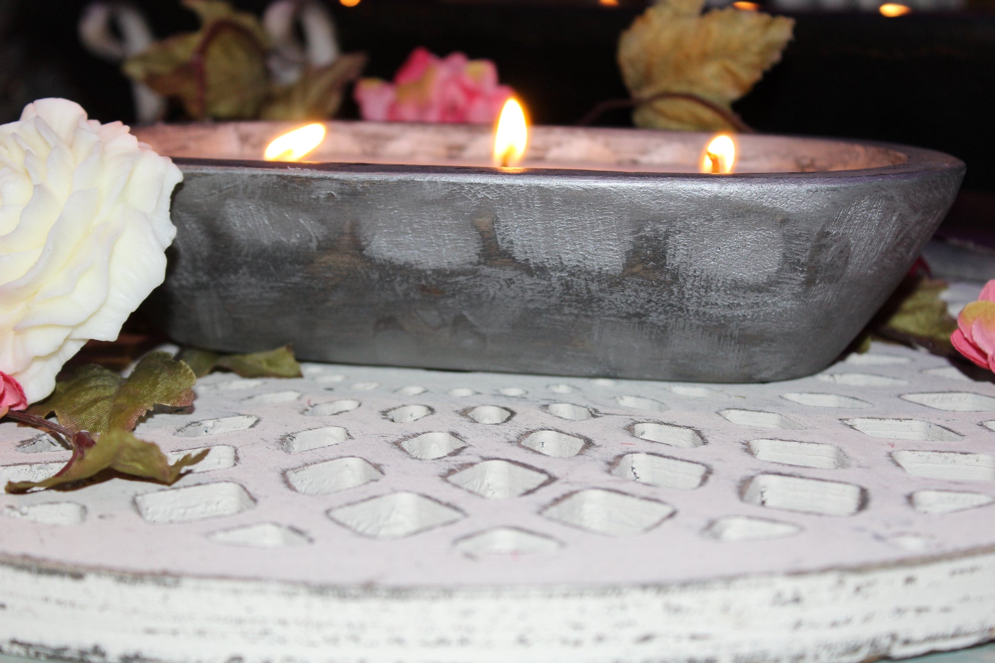 River Chic Candles - 3 Wick Indy Dough Bowl Candle - Gunmetal - River Chic Designs