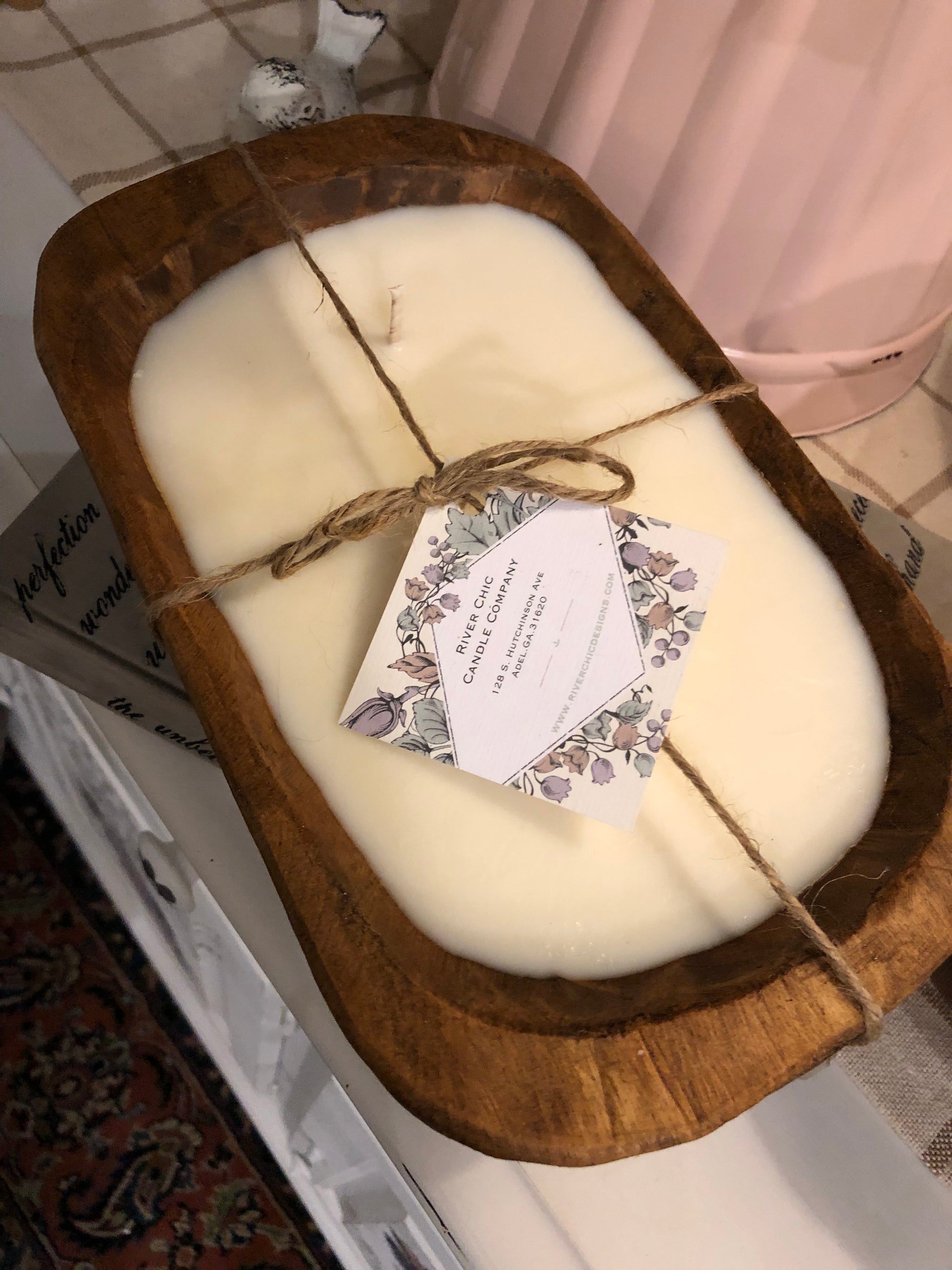 River Chic Candles 6 Wick (Square) Dough Bowl Candle Brown River