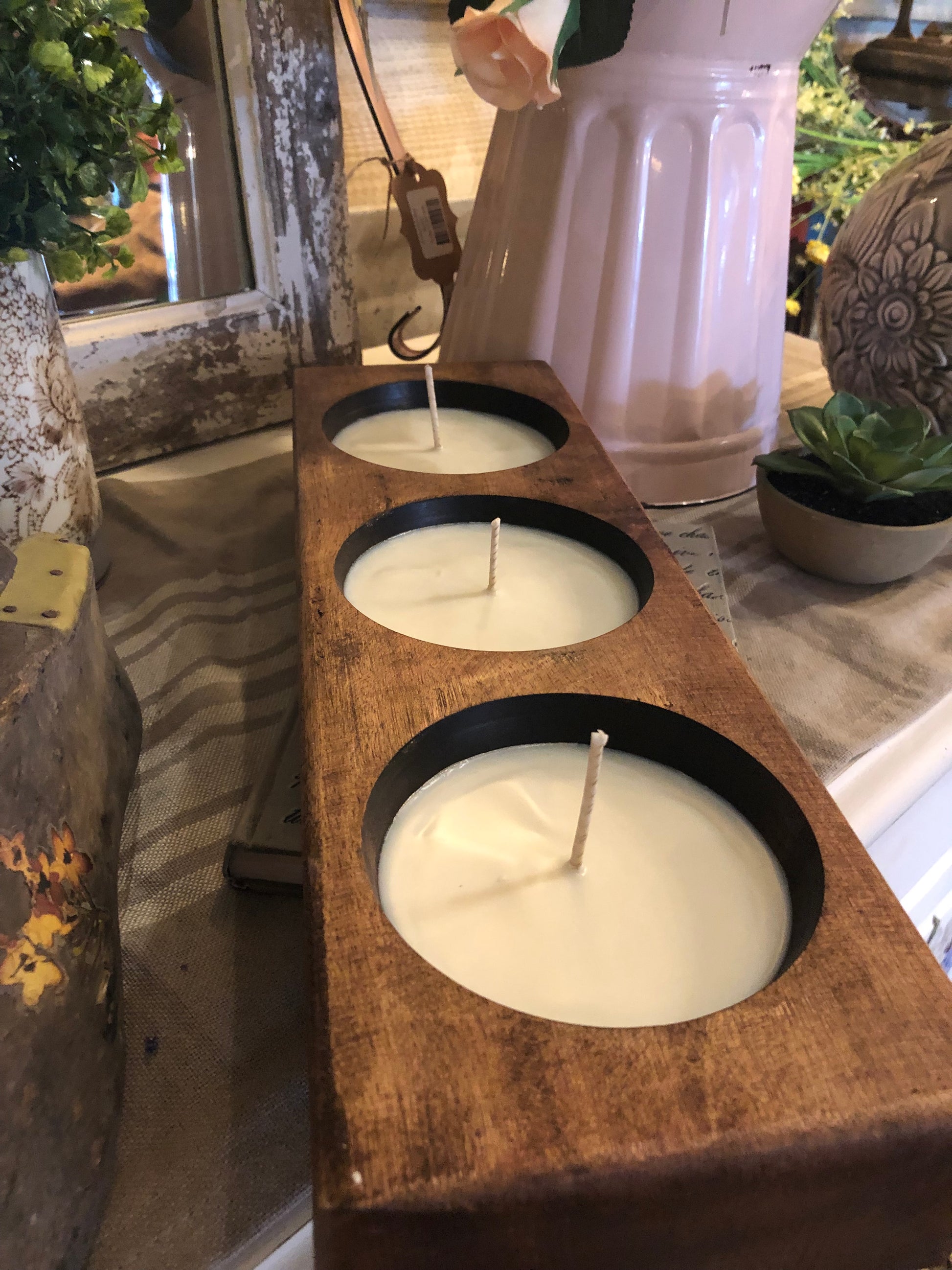 River Chic Candles - 3 Hole Cheese Mold Candle - Brown - River Chic Designs