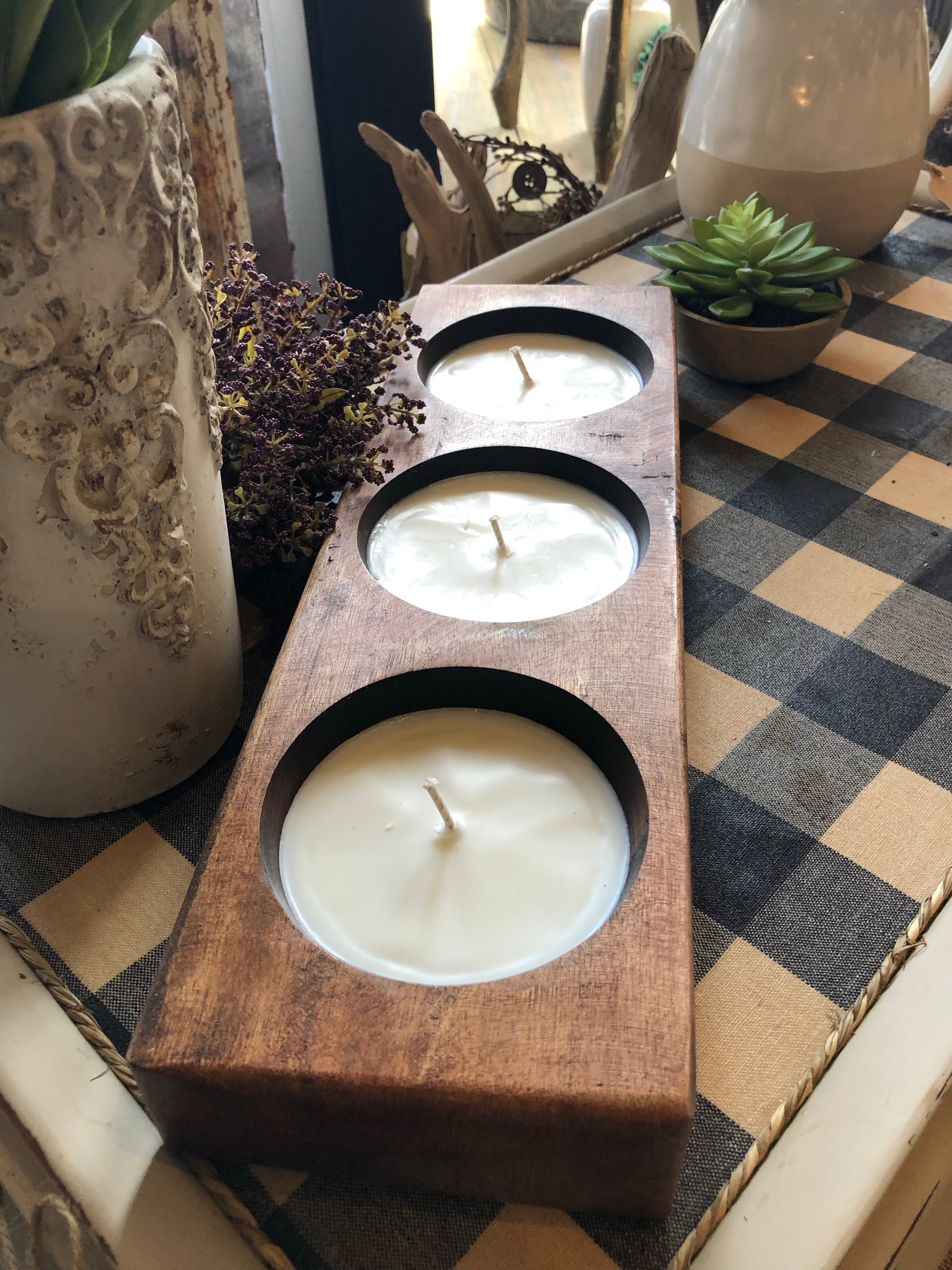 River Chic Candles - 3 Hole Cheese Mold Candle - Brown - River Chic Designs